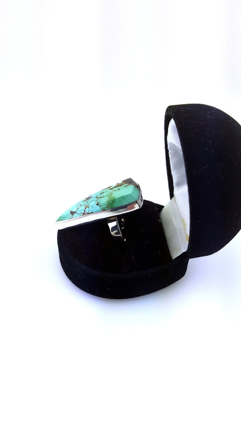Natural Turquoise Ring Boho Turquoise Ring Large Turquoise Ring Turquoise Statement Ring