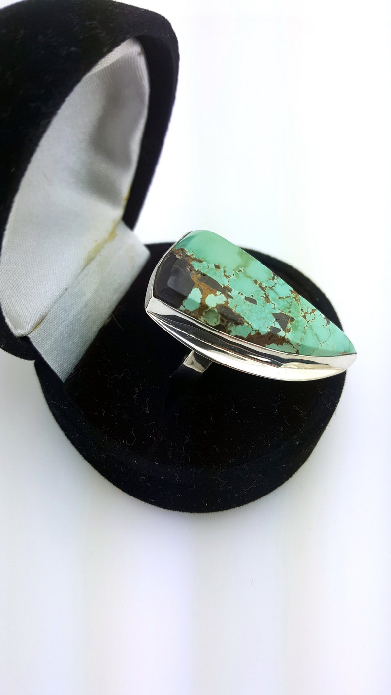Natural Turquoise Ring Boho Turquoise Ring Large Turquoise Ring Turquoise Statement Ring