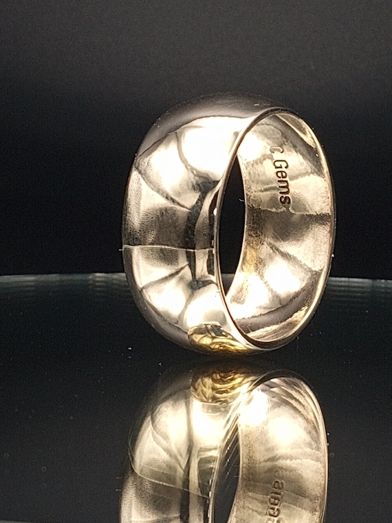 Bague Jonc Alliance En Argent Massif 925 - Style Dôme - Taille 50 - Occasion Vintage