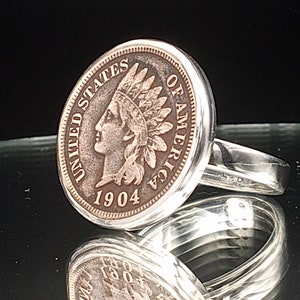 Indian head penny Ring American Coin Rings silver coin rings Coin Ring Collectible Vintage Coin Ring Penny Ring mens coin ring