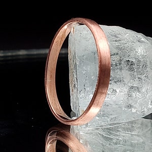 Thin Copper Band – 2mm Flat Edge Ring – Minimalist Stacking Ring – Unique Wedding Band – Handmade Copper Jewelry