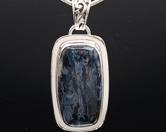 Pietersite Pendant Sterling Silver African gemstone Jewelry Necklace chatoyant