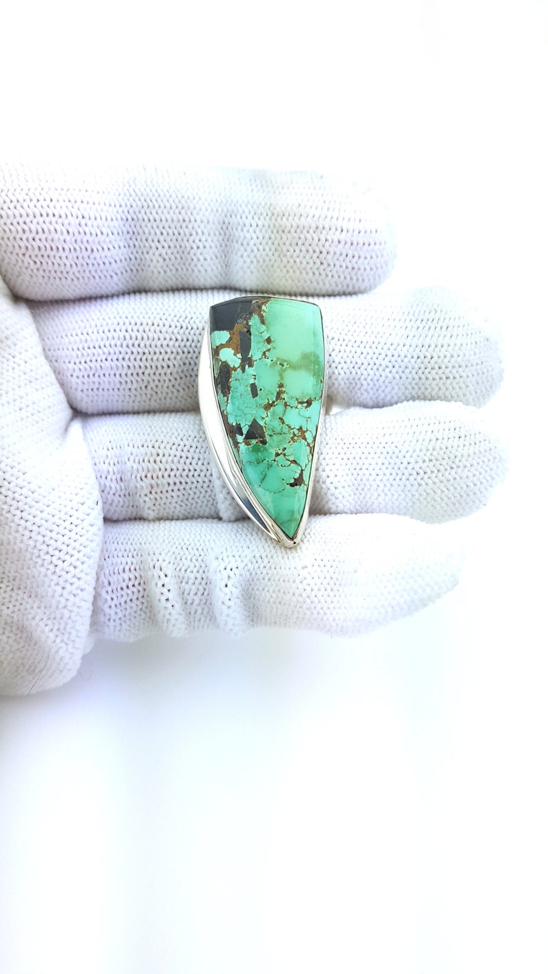 Natural Turquoise Ring Boho Turquoise Ring Large Turquoise Ring Turquoise Statement Ring