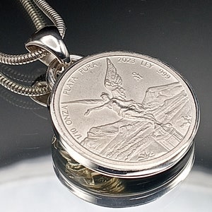 Libertad Pendant Mexico Libertad Coin Jewelry Sterling Silver Fine Silver Bullion Angel of Independence