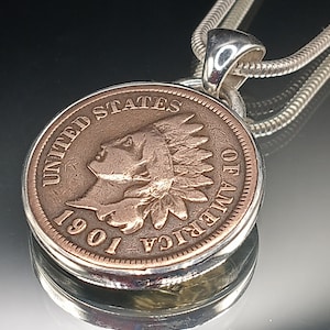 Indian Head Penny Pendant | Indian Head Jewelry | Liberty Headress Coin Jewelry | Coin Pendant | Penny Pendant | 1900s Penny | Made to Order