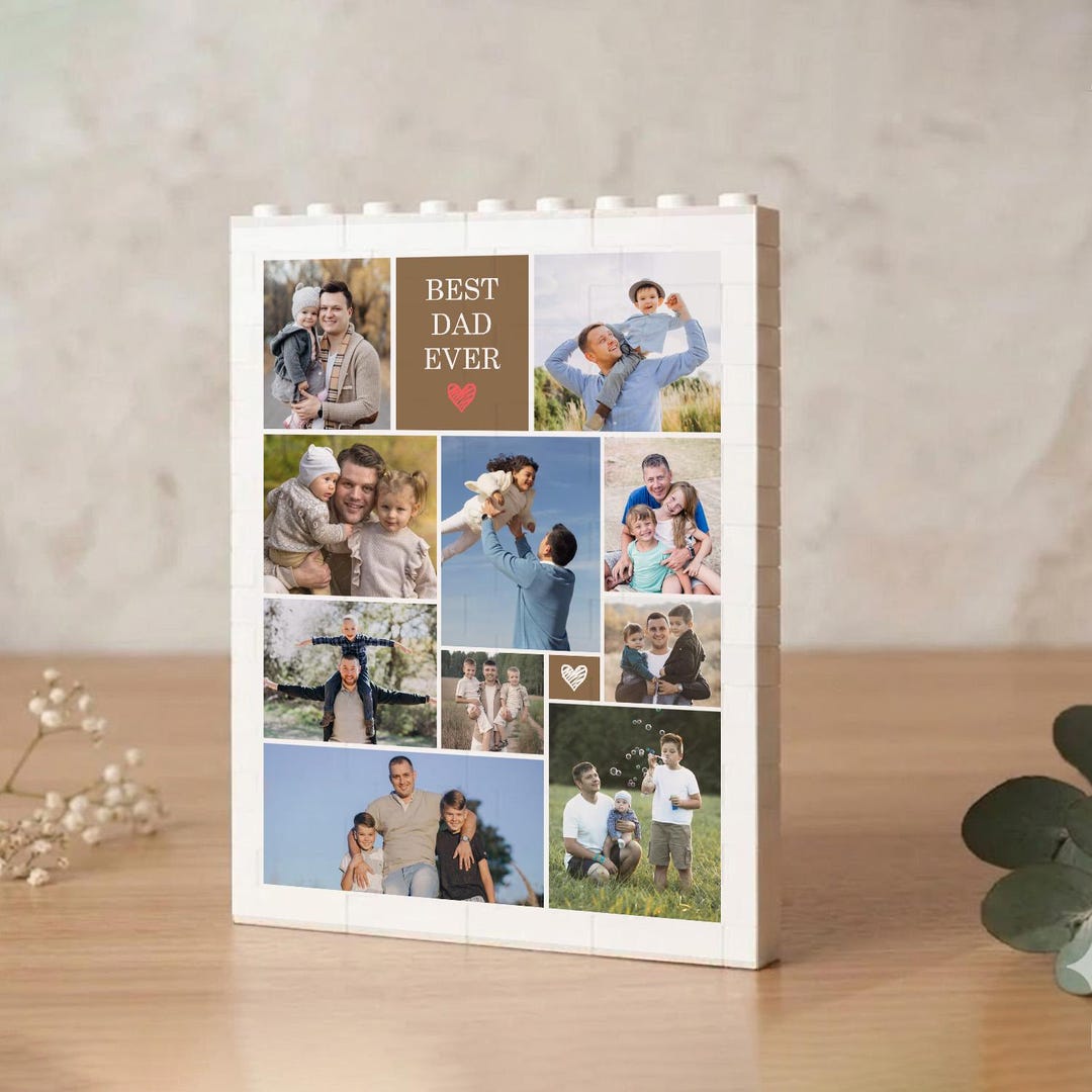 Father Block Custom Fathers Day Building Block for Dad: Personalized Dad Brick ...
