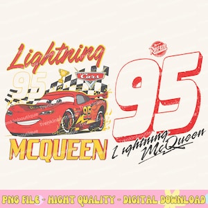 Disney Cars PNG, Saetta McQueen PNG, Think Fast Cars PNG, Design per sublimazione di auto PNG, Solo PNG, File digitale, Download immediato
