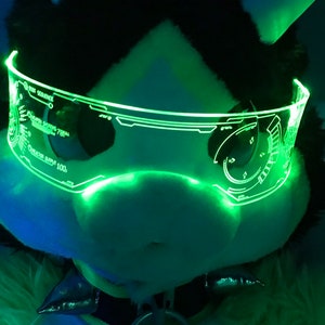 Illuminated Cyberpunk Cyber goth fursuit visor J.A.R.V.I.S Advanced Clear choose your LED colour image 5