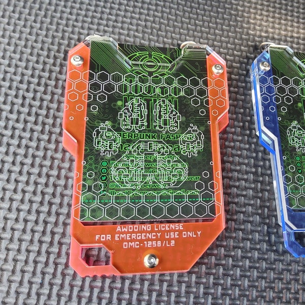 Cyberpunk Circuit Awooing license keycard style card ID holder
