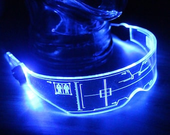 The original Illuminated Cyberpunk Cyber goth visor CITADEL **CLEAR** choose your LED colour