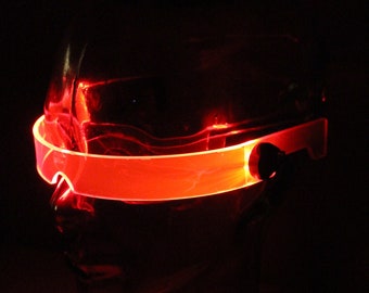 The original Illuminated Cyberpunk Cyber goth visor STEALTH Neon Red