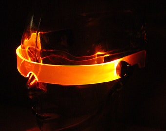 The original Illuminated Cyberpunk Cyber goth visor STEALTH Neon Orange