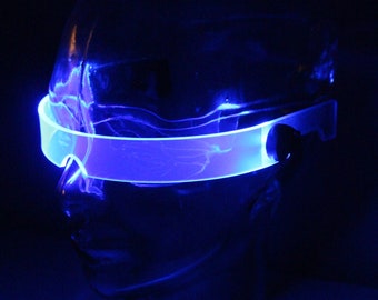 The original Illuminated Cyberpunk Cyber goth visor STEALTH Neon Blue