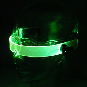 A viseira original iluminada Cyberpunk Cyber gótica STEALTH Neon Green