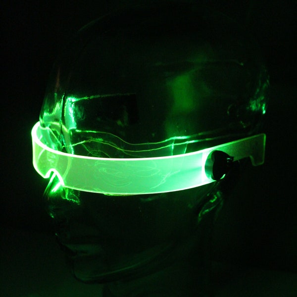 La visière originale Illuminated Cyberpunk Cyber goth STEALTH Neon Green