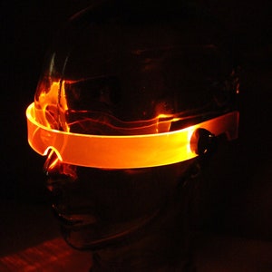 Das original Beleuchtete Cyberpunk Cyber Goth Visier STEALTH Neon Orange