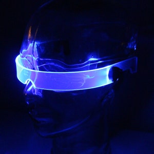 The original Illuminated Cyberpunk Cyber goth visor STEALTH Neon Blue