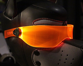 Pup hood Visor Neon Orange The original Illuminated Cyberpunk Cyber goth visor puphood