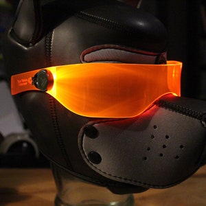 Pup hood Visor Neon Orange The original Illuminated Cyberpunk Cyber goth visor puphood