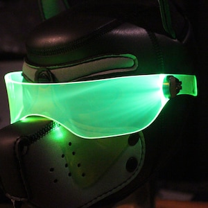 Pup hood Visor Neon Green The original Illuminated Cyberpunk Cyber goth visor puphood