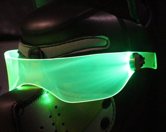 Pup hood Visor Neon Green The original Illuminated Cyberpunk Cyber goth visor puphood