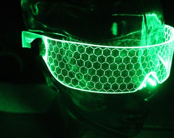 V1 COMPOUND Clear **choose your LED colour** The original Illuminated Cyberpunk Cyber goth visor