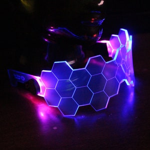 Hive Shield vaporwave Neon Blue/pink The original Illuminated Cyberpunk Cyber goth visor image 3