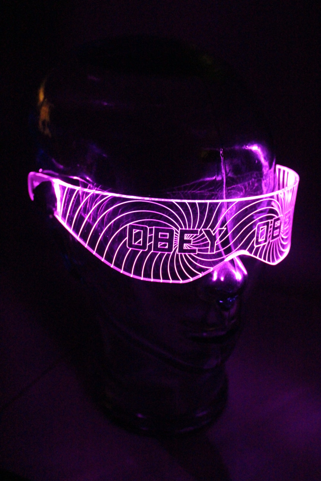 The Original Illuminated Cyberpunk Cyber Goth Visor HYPNO-OBEY