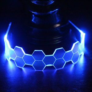 Hive Shield slim Neon Blue The original Illuminated Cyberpunk Cyber goth visor image 3