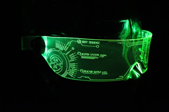 The Original Illuminated Cyberpunk Cyber Goth Visor Iron Man