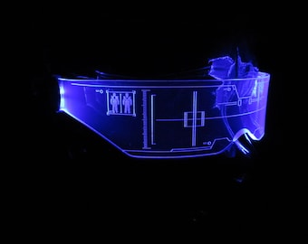 The original Illuminated Cyberpunk Cyber goth visor Citadel Neon Blue