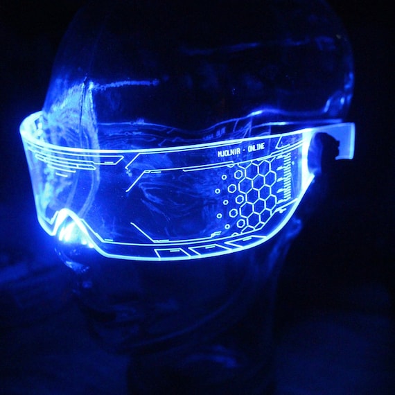 V1 WARCHIEF Clear **choose your LED colour** The original Illuminated Cyberpunk Cyber goth visor