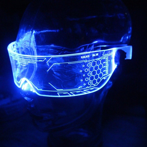 V1 WARCHIEF Clear **Wähle deine LED Farbe** Das original beleuchtete Cyberpunk Cyber Goth Visier