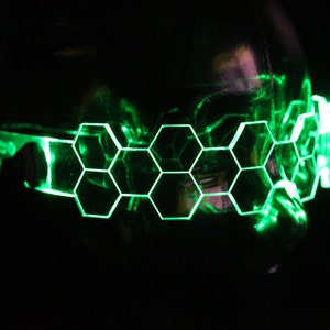 Hive Shield slim Clear **choose your led colour**The original Illuminated Cyberpunk Cyber goth visor