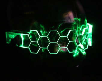 Hive Shield slim Clear **choose your led colour**The original Illuminated Cyberpunk Cyber goth visor