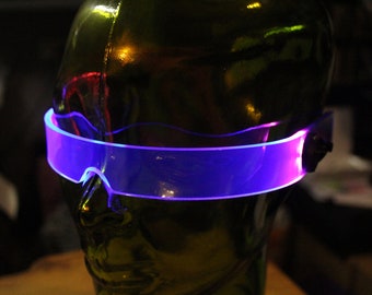 STEALTH vaporwave Neon Blue/pink The original Illuminated Cyberpunk Cyber goth visor