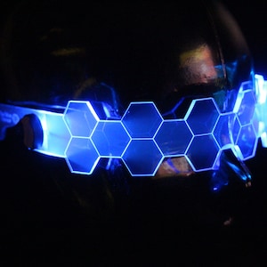 Hive Shield slim Neon Blue The original Illuminated Cyberpunk Cyber goth visor image 1