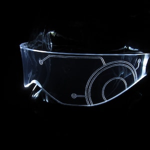 Het originele verlichte cyberpunk-vizier Cybergoth-vizier Tron V3-vizier *kies je eigen ledkleur*