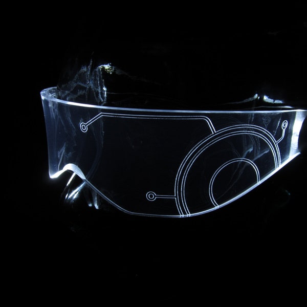 The Original Illuminated Cyberpunk Cyber goth visor Tron V3 visor *choose your own led color*