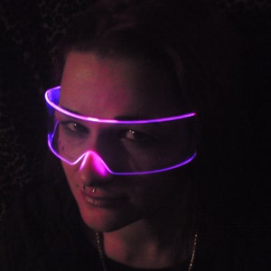 Visière Cyberpunk Cybergoth illuminée The Original Transparent/Rose