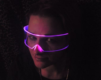 The Original Illuminated Cyberpunk Cyber goth visor Clear/Pink