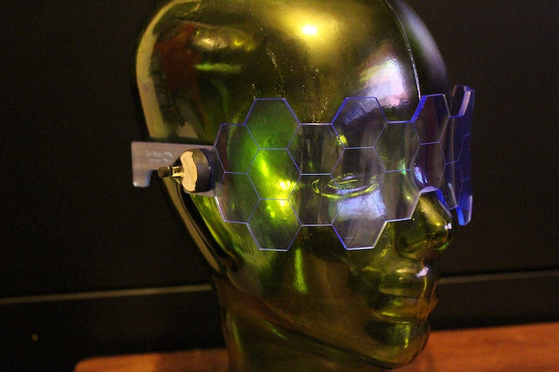 Hive Shield vaporwave Neon Blue/pink The original Illuminated Cyberpunk Cyber goth visor image 5