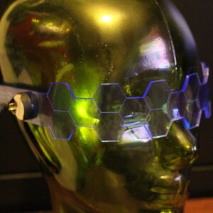 Hive Shield slim Neon Blue The original Illuminated Cyberpunk Cyber goth visor image 6