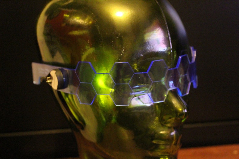 Hive Shield slim Neon Blue The original Illuminated Cyberpunk Cyber goth visor image 6