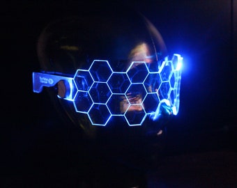 Hive Shield Clear **choose your led colour**The original Illuminated Cyberpunk Cyber goth visor