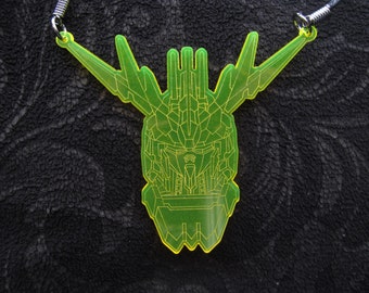 Banshee Gundam RX-0 necklace laser cut/engraved