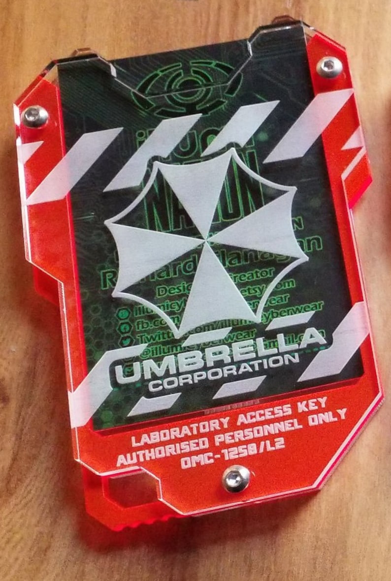 Umbrella Corp Cyberpunk keycard style card ID holder Etsy