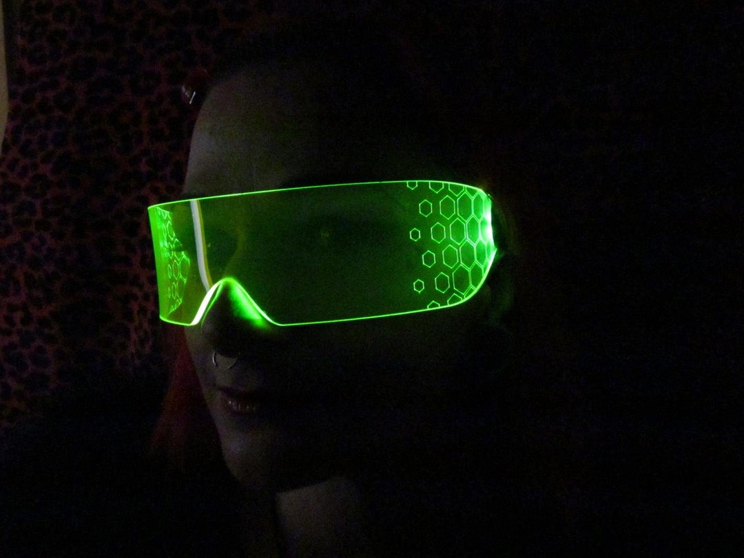 ✨良品✨cyber サイバー スプリング　ノンジップ 3mm The Original Illuminated Cyberpunk Cyber Goth Visor HEX Neon Green
