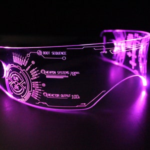 Illuminated Cyberpunk Cyber goth fursuit visor J.A.R.V.I.S Advanced Clear choose your LED colour image 7