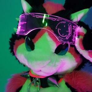 Illuminated Cyberpunk Cyber goth fursuit visor J.A.R.V.I.S Advanced Clear choose your LED colour image 4